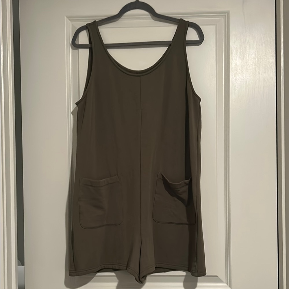 Olive Green Sleeveless Romper